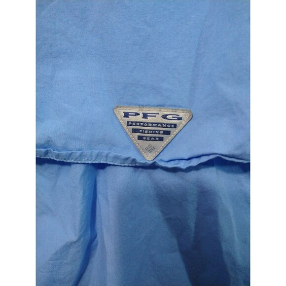 Columbia Shirt Mens 4X Blue PFG Bonehead Short Sleeve Fishing Vented Cotton - Picture 7 of 8
